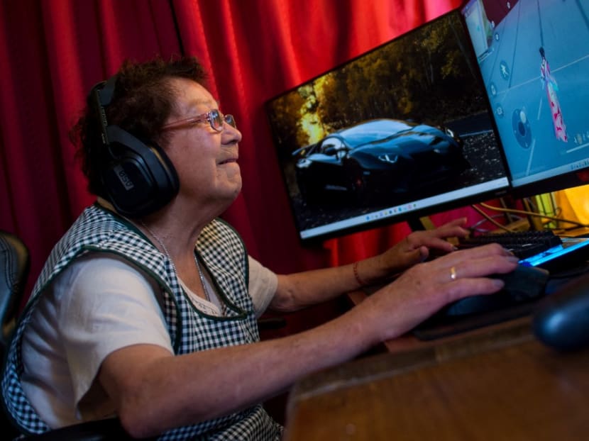 81-year-old María Elena Arévalo plays Free Fire, a popular online video game, at home at her home in Llay-Llay, Valparaiso Region, Chile, on December 19, 2023. 