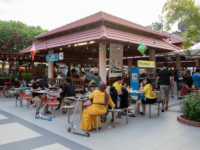 The electricity generated from the process can power the system that converts the food waste, two mobile-phone charging stations, and up to 31 wall-mounted fans at the East Coast Lagoon Food Village.