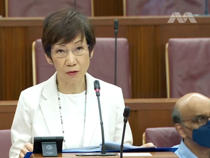 Ms Grace Fu, Minister for Sustainability and the Environment, speaking in Parliament on Jan 12, 2022.