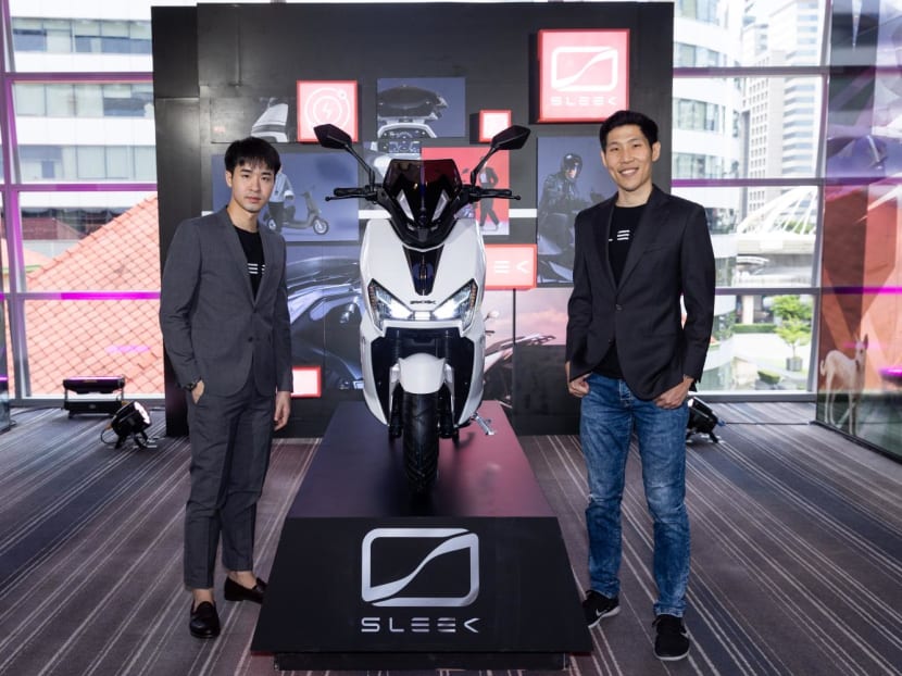 Mr Ong Zhang Quan (right) with Sleek EV co-founder Ben Tun. 