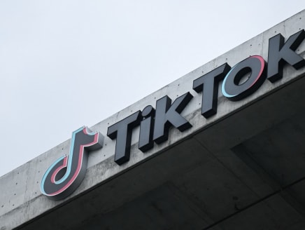 The TikTok logo is displayed on signage outside TikTok social media app company offices in Culver City, California, on March 16, 2023.