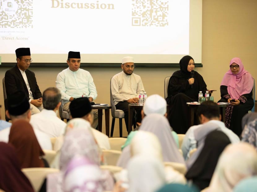 Singapore's Mufti, Dr Nazirudin Mohd Nasir (centre) was among those who took part in a discussion panel at the Religious Leadership Forum 2023 on Nov 2, 2023. 