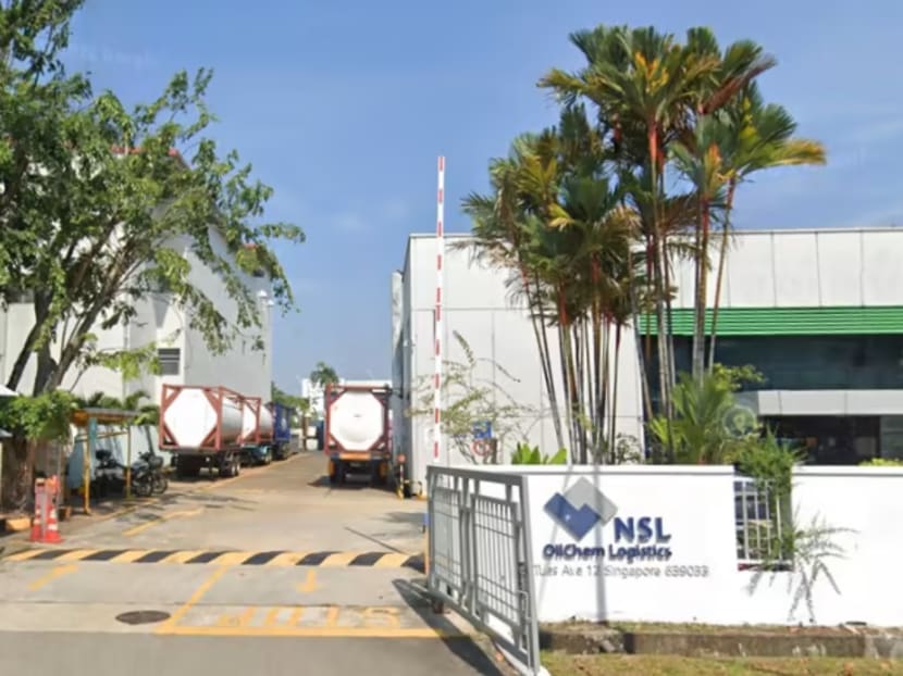 A Google Street view of toxic industrial waste management company NSL Oilchem Logistics at Tuas Avenue 12.