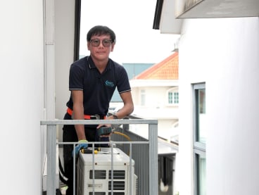 Mr Ho Boon Ping, 34, is an air-con technician who runs his own business.