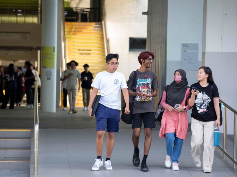 Students at Temasek Polytechnic on Jan 30, 2024.