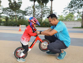 Mr Muhammad Hafiz Abdul Khalid playing with his third son, four-year-old Megat Ali Syahid.