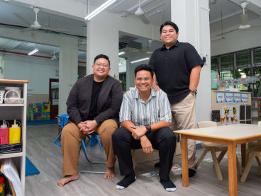 From left: Mr Muhammad Hadi Kamal, Mr Mohamad Noorhisyam Rohani and Mr Malik Saiful Nizam Rosli are three of the four founders of a support group for male preschool teachers such as themselves.