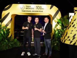 Tiger Brokers celebrates its 10th anniversary at Jewel Cloud9 Piazza. Photos: Tiger Brokers (Singapore)