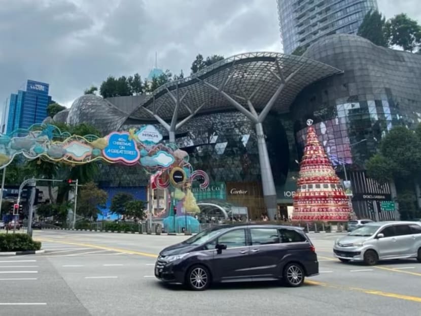 A view of Ion Orchard mall (right) along Orchard Road on Dec 22, 2023.