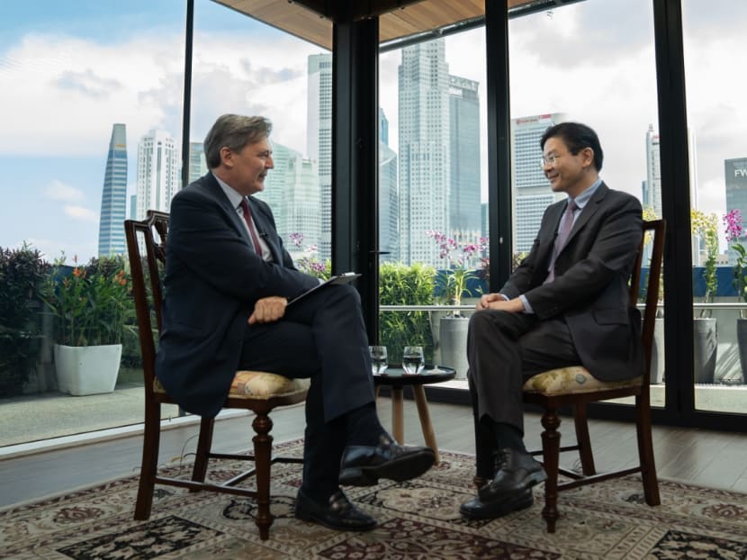 Deputy Prime Minister Lawrence Wong in an interview with Mr John Micklethwait, Bloomberg News editor-in-chief, on Aug 15.