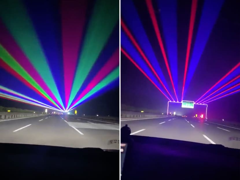 These "anti-fatigue" laser lights on an expressway in China have gone viral for supposedly preventing night drivers from falling asleep at the wheel.